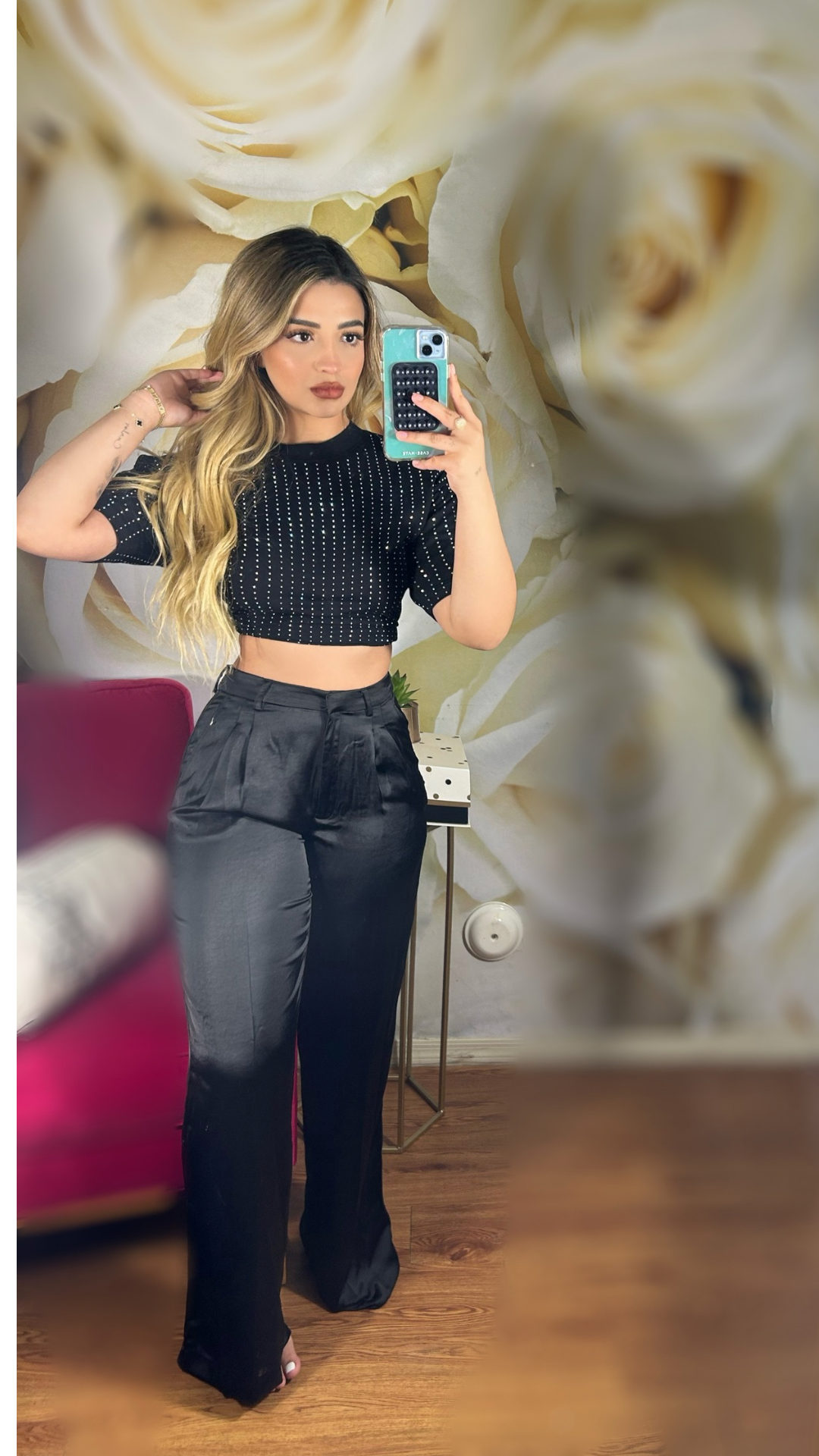 Black Satin Pants